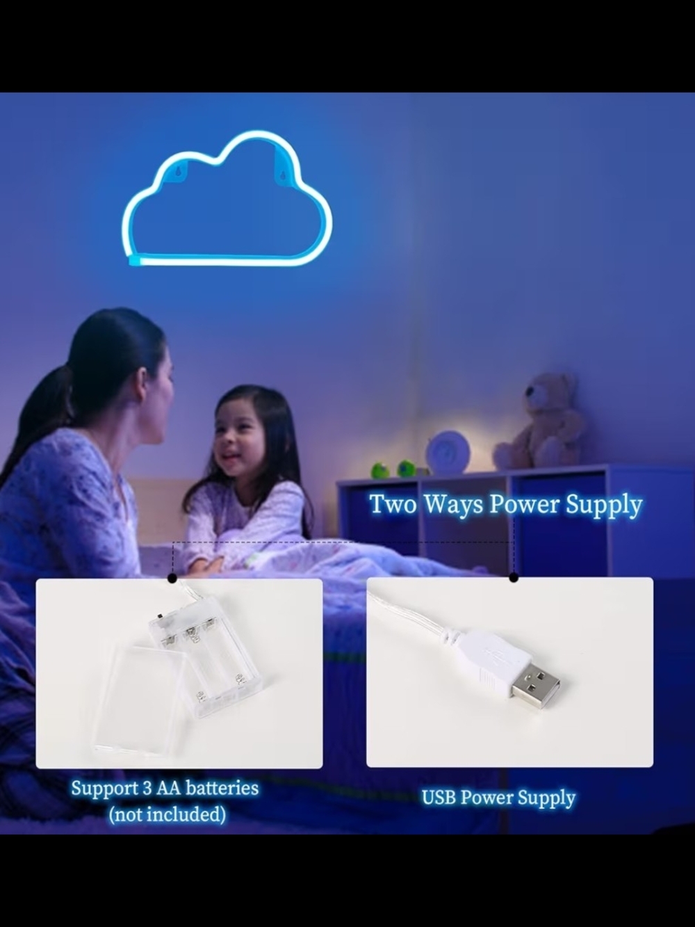 LED Cloud Night Light - Blue